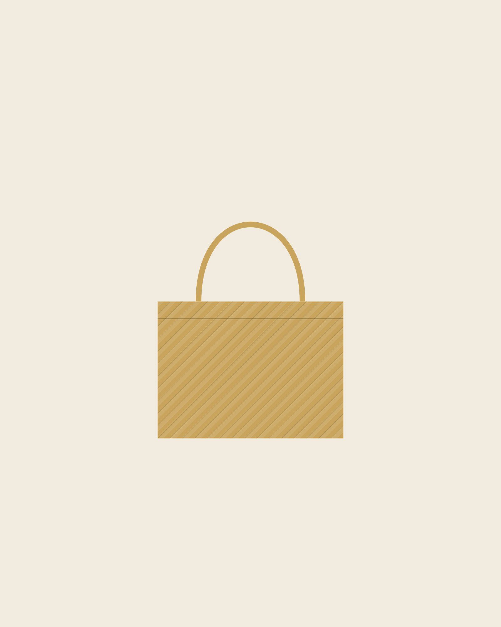 Modello 01, borsa intrecciata a mano in oro [segnaposto], taglia mini, vista frontale